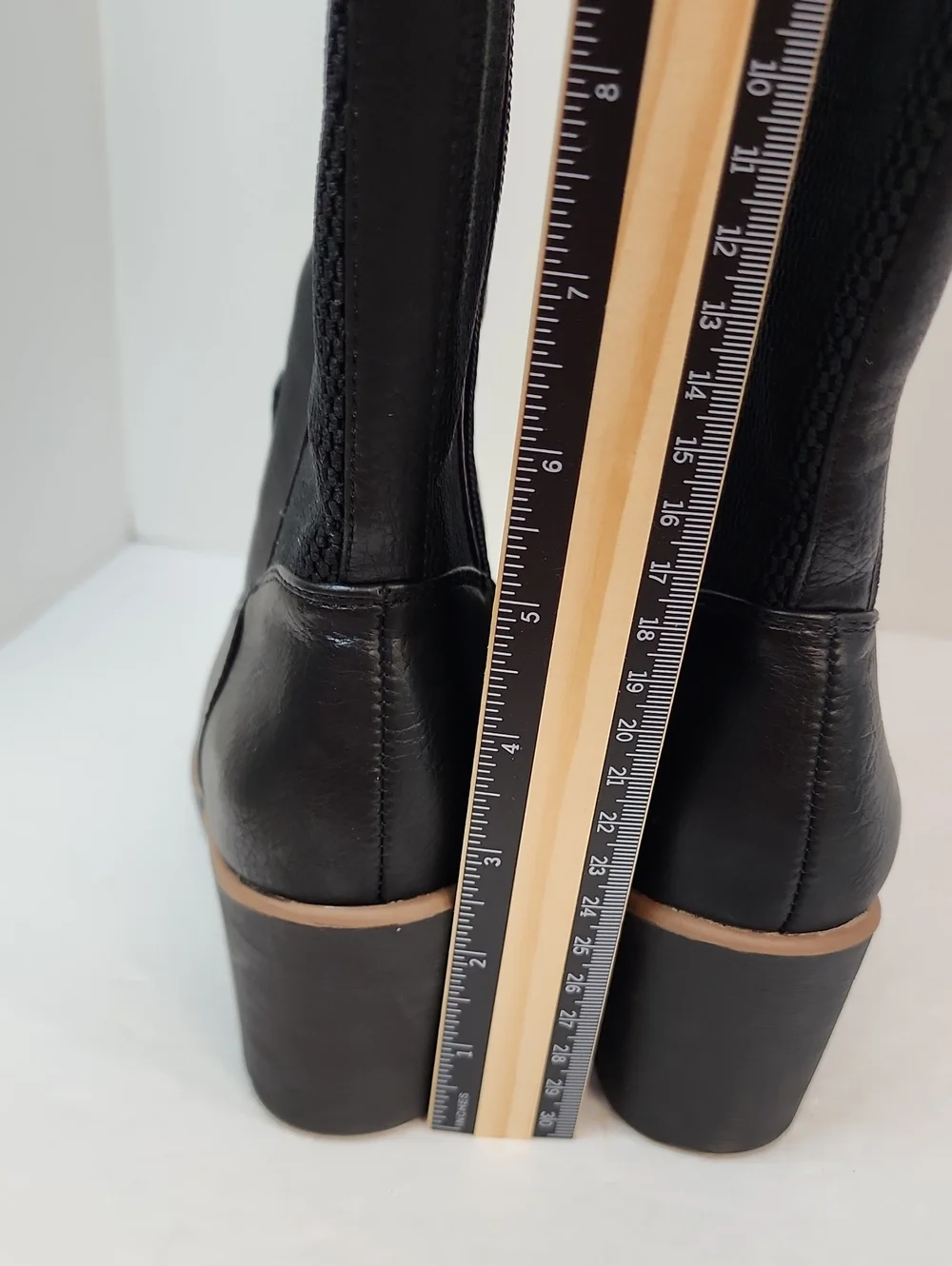 Naturalizer Black Leather Over the Knee Wedge Boots Size 5